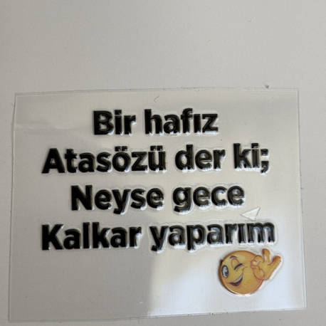Dayanıklı etiket- bir hafız atasözü