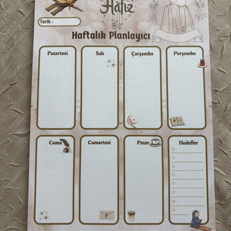 Hafız haftalık planlayıcı