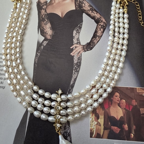 Gerçek 4 sıra İnci Choker Kolye(Sadece Kolye Fiyatıdır)