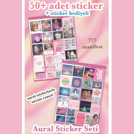  Olumlama ve Melek Numaralı Aura Sticker Seti 2'li, 50+ adet) Divine Feminine, Journal ve Defte