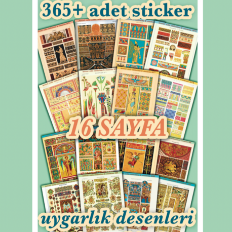 Uygarlık Desen Sticker Set - 360+ Adet Etiket - Yunan, Mısır, Rönesans Scrapbooking Seti