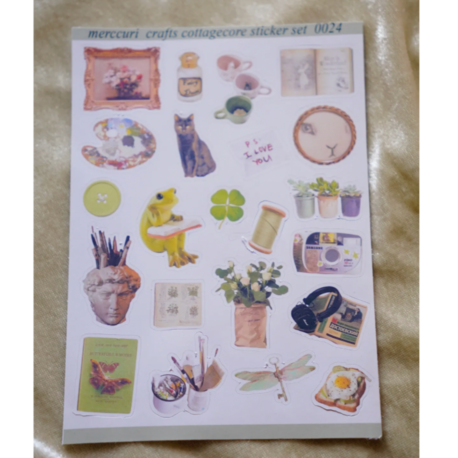 cottagecore sticker etiket kağıdı (22 adet sticker) ajanda defter scrapbooking folklore