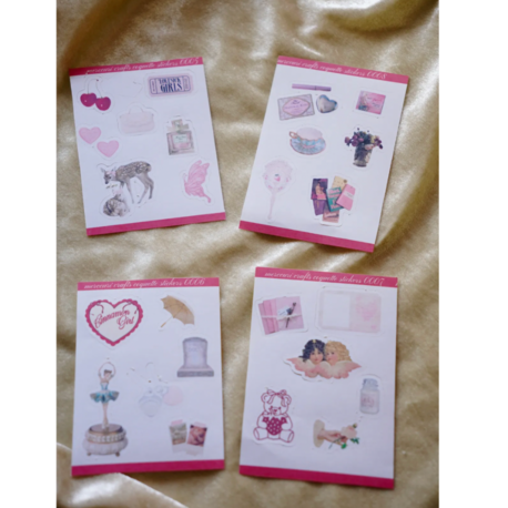 4'lü Sticker 25 Adet Soft Coquette Lana Del Rey Pembe Estetik Sticker Etiket Planner Ajanda Lap