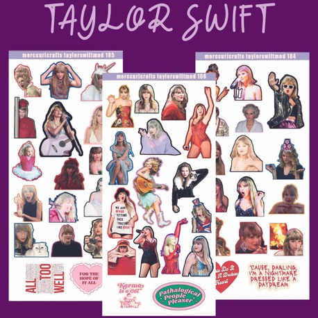 3'lü Sticker (49 adet) Taylor Swift Mod Sticker Seti - Planner