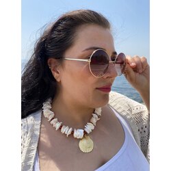 Hawaii Deniz Kabuğu Murano Cam Boncuk Kolye