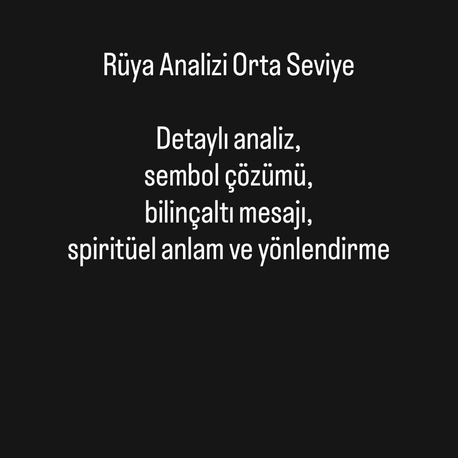Rüya analizi orta seviye