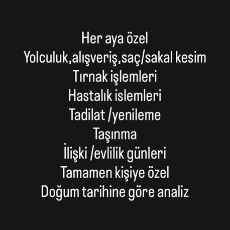 Kişiye özel aylık takvim