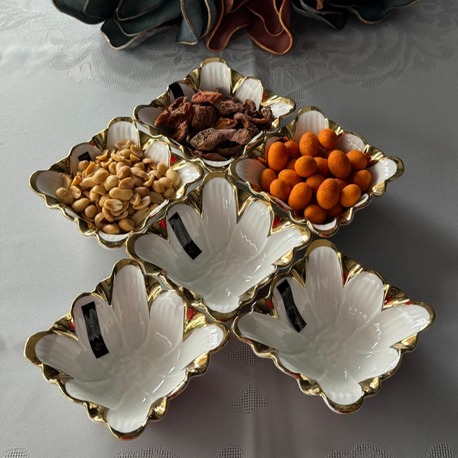Flora Gold 6'lı Kase Seti Çerezlik 