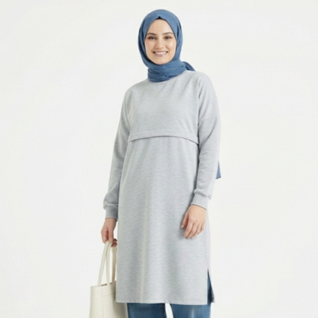 Oversize Tunik 100cm (Gri)