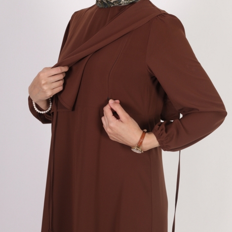 Bağcıklı Elbise (Kahverengi)