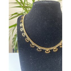 GOLD ÇELİK GÖZ KOLYE