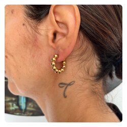 Gold Top Halka Küpe