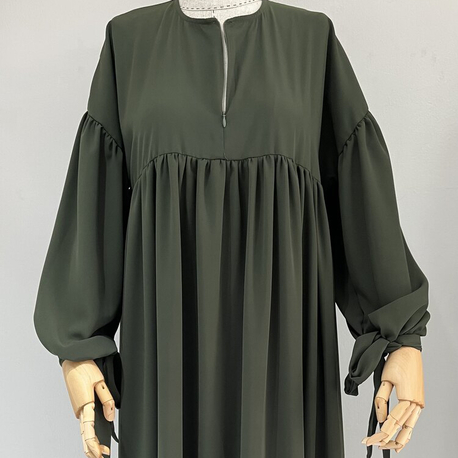 Haki Manşetli Abaya