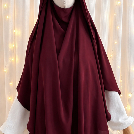Bordo Medine İpeği Gölgeli Sufle