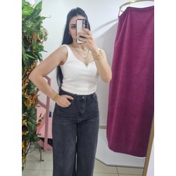 Karol V demirli beyaz kalın askılı bluz