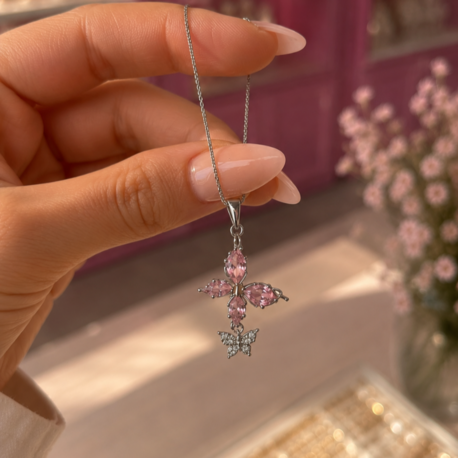 Crystal Butterfly Kolye