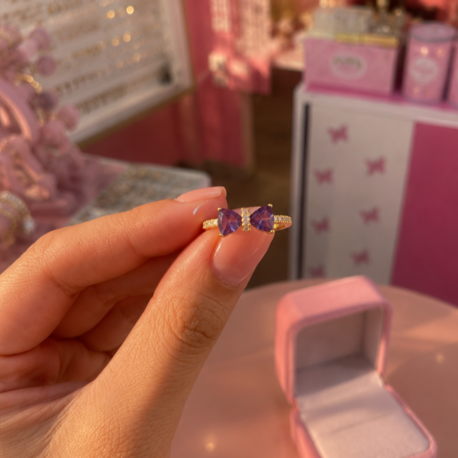 Purple Bow Yüzük