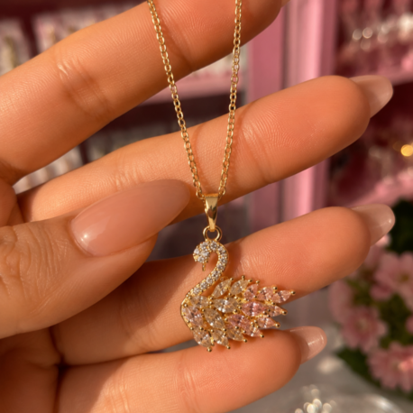 Gold Kuğu Kolye 
