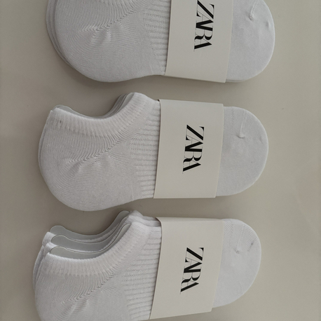 ZARA Beyaz Dikişsiz Cotton Patik Çorap - 12 Çift