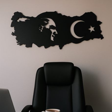 Atatürk Metal Dekoratif Duvar Tablosu