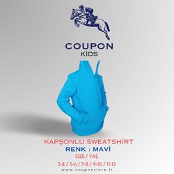 MAVİ ÇOCUK KAPŞONLU SWEATSHİRT 