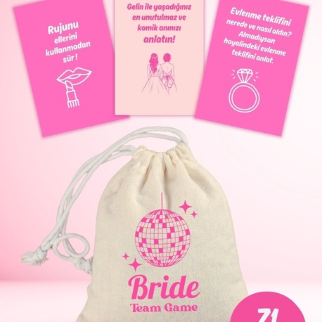 Bekarlığa Veda Partisi Kart Oyunu 71 Kart Bride To Be Sohbet ve Görev Soru Seti Gelin Nedime