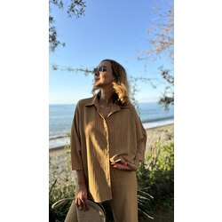 Fakir Kol Camel Gömlek Pantolon Takım