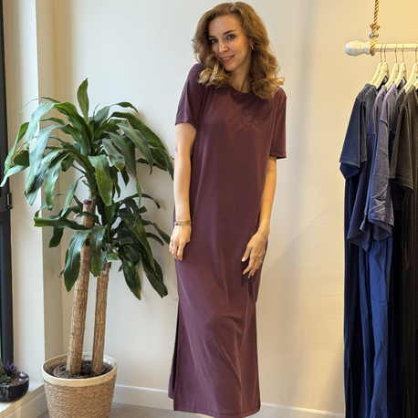 Oysh Yırtmaçlı Elbise (BORDO)