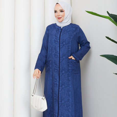 YP02 LACİVERT | %100 PAMUKLU KETEN FERACE