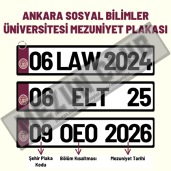 ANKARA SOSYAL BİLİMLER ÜNİVERSİTESİ HATIRA DEKOR MEZUNİYET PLAKASI 