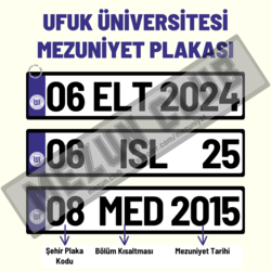 UFUK ÜNİVERSİTESİ HATIRA DEKOR MEZUNİYET PLAKASI 