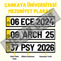 ÇANKAYA ÜNİVERSİTESİ HATIRA DEKOR MEZUNİYET PLAKASI 