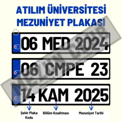 ATILIM ÜNİVERSİTESİ HATIRA DEKOR MEZUNİYET PLAKASI 