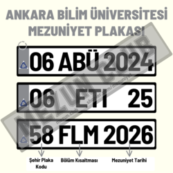ANKARA BİLİM ÜNİVERSİTESİ HATIRA DEKOR MEZUNİYET PLAKASI 