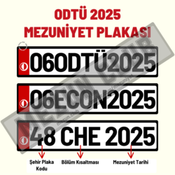 ODTÜ 2025 HATIRA DEKOR MEZUNİYET PLAKASI 