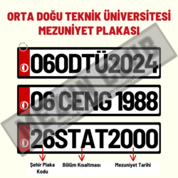 ODTÜ HATIRA DEKOR MEZUNİYET PLAKASI 