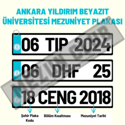 ANKARA YILDIRIM BEYAZIT ÜNİVERSİTESİ HATIRA DEKOR MEZUNİYET PLAKASI 