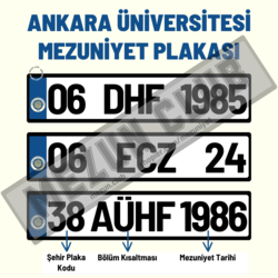 ANKARA ÜNİVERSİTESİ HATIRA DEKOR MEZUNİYET PLAKASI 