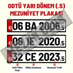 ODTÜ YARI DÖNEM (.5) HATIRA DEKOR MEZUNİYET PLAKASI 