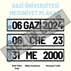 GAZİ ÜNİVERSİTESİ HATIRA DEKOR MEZUNİYET PLAKASI 