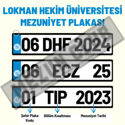 LOKMAN HEKİM ÜNİVERSİTESİ HATIRA DEKOR MEZUNİYET PLAKASI 