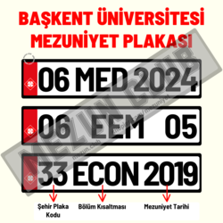 BAŞKENT ÜNİVERSİTESİ HATIRA DEKOR MEZUNİYET PLAKASI 