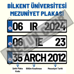 BİLKENT ÜNİVERSİTESİ HATIRA DEKOR MEZUNİYET PLAKASI 