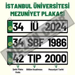 İSTANBUL ÜNİVERSİTESİ HATIRA DEKOR MEZUNİYET PLAKASI 