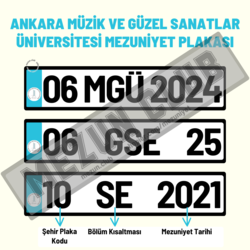 ANKARA MÜZİK VE GÜZEL SANATLAR ÜNİVERSİTESİ HATIRA DEKOR MEZUNİYET PLAKASI 