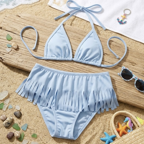 Mavi kız çocuk bikini takımı 