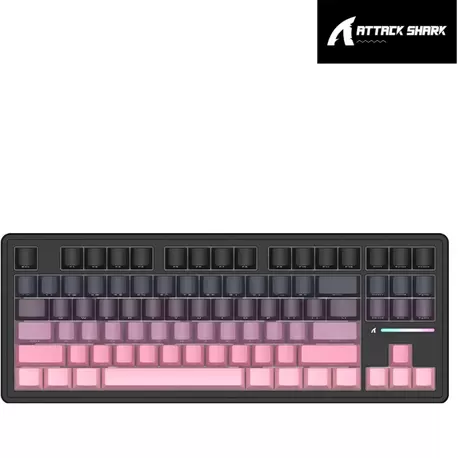 Attack Shark M87 PROV2 White Switch Mekanik RGB TripleMode E-Sports Profesyonel Gaming Oyuncu Klavye