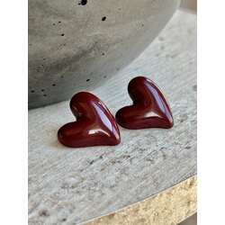 Bordo Kalp Küpe
