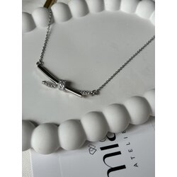 Silver Zirkon Taşlı Düğüm Kolye