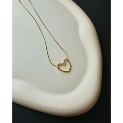 Gold Çelik Kalp Kolye